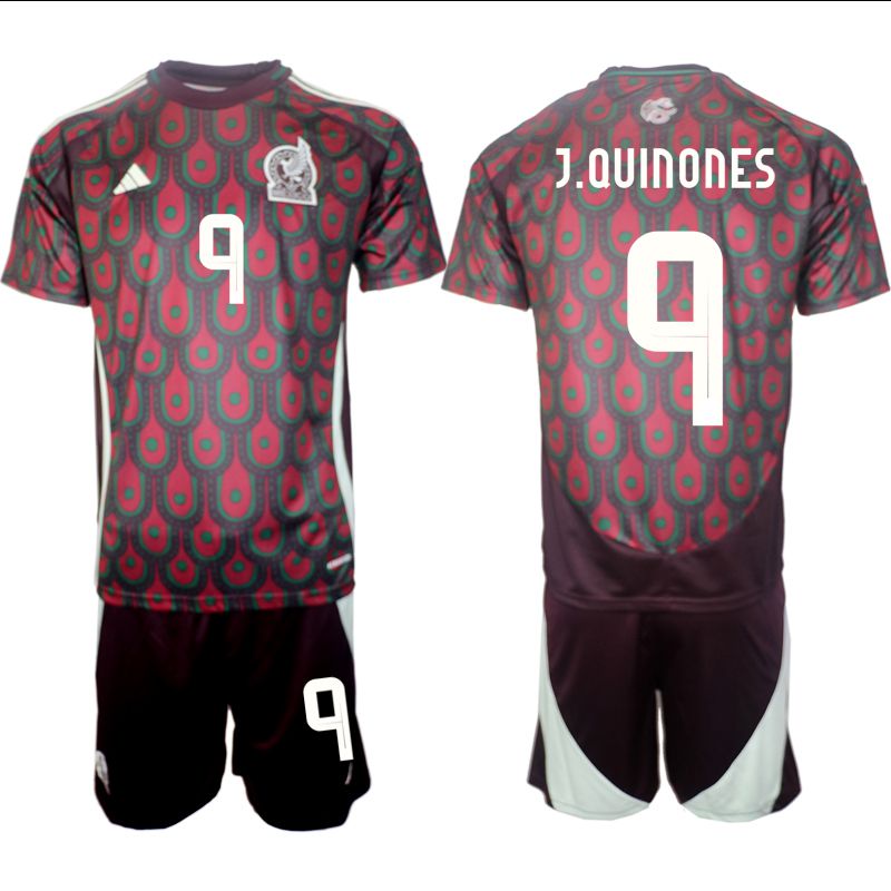Men 2024-2025 Season Mexico home red #9 Soccer Jersey->customized soccer jersey->Custom Jersey